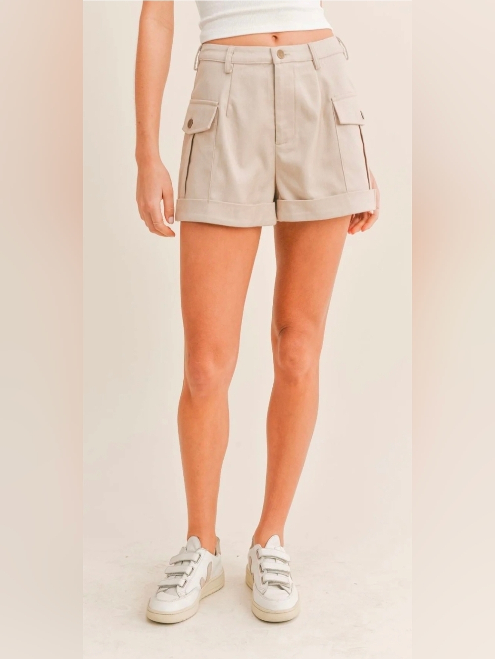 Sadie & Sage El Paseo Cargo Shorts in Sand Sz XS